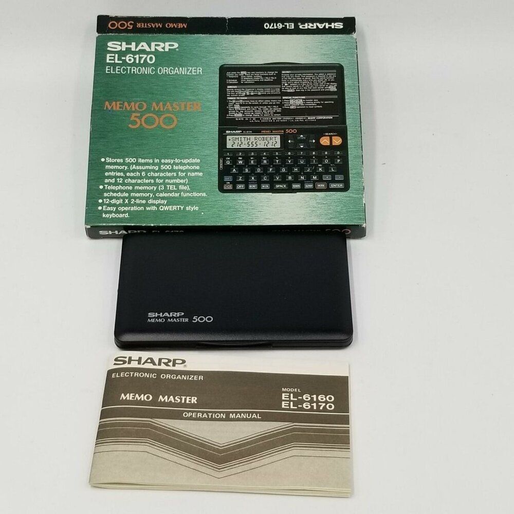 Vtg Sharp EL-6170 Electronic Organizer Memo Master 500 Personal Assistant New